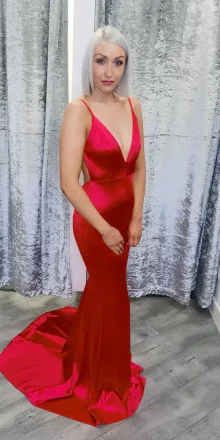 Allie Red Backless Dress