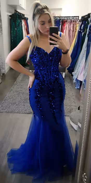 OBS003 Sequin Mermaid Evening Dress