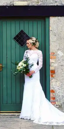 Paisley White Long Sleeve Lace Wedding Gown