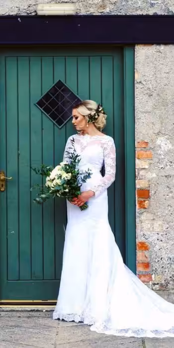 Paisley White Long Sleeve Lace Wedding Gown