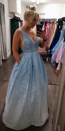 SD911 Blue Ombre Sparkle Ballgown