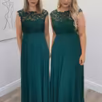 rose bridesmaid dress in mint