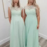 rose bridesmaid dress in mint