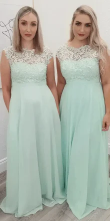 rose bridesmaid dress in mint