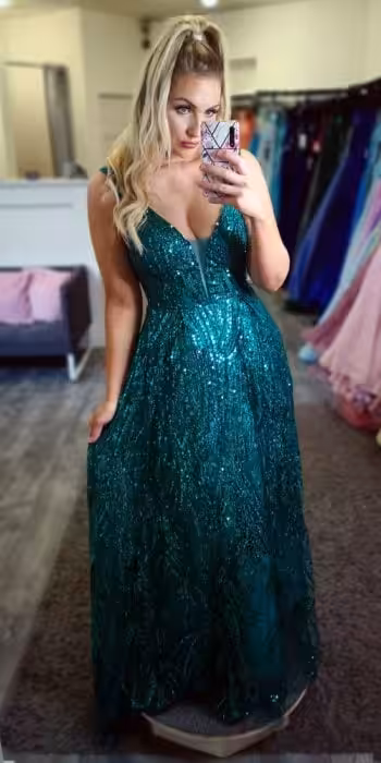 Sylvia Green Glitter Debs Evening Dress
