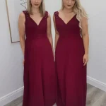 shelly bridesmaid dress in burgundy