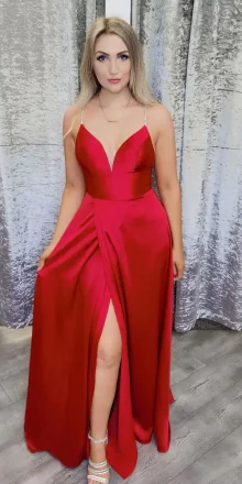 Aisha Red Evening Gown
