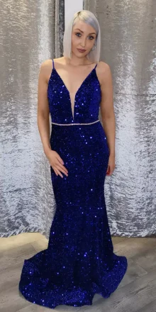 Megan Royal Blue Sequin Dress