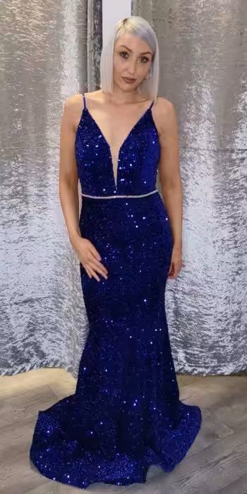Megan Royal Blue Sequin Dress