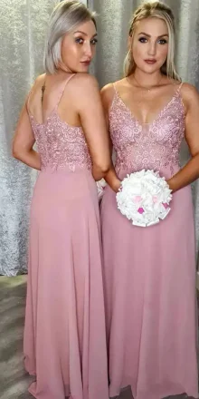 Mady Dusky Pink Bridesmaid Evening Dress