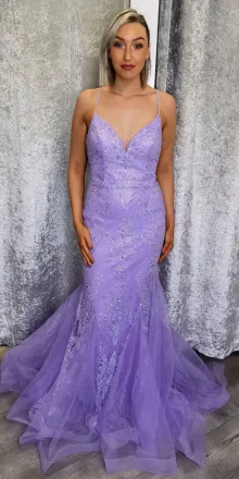 Azi Lilac Mermaid Gown
