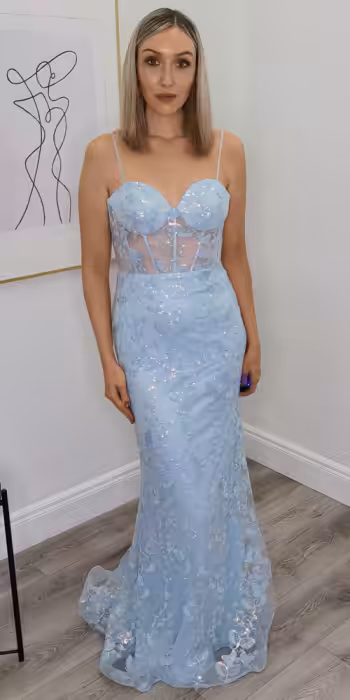 addison light blue evening gown
