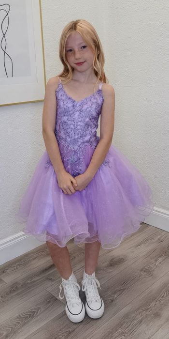 aspen lilac confirmation dress