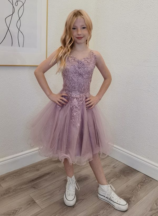 aspen mauve pink confirmation dress