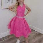 indiana hot pink confirmation dress