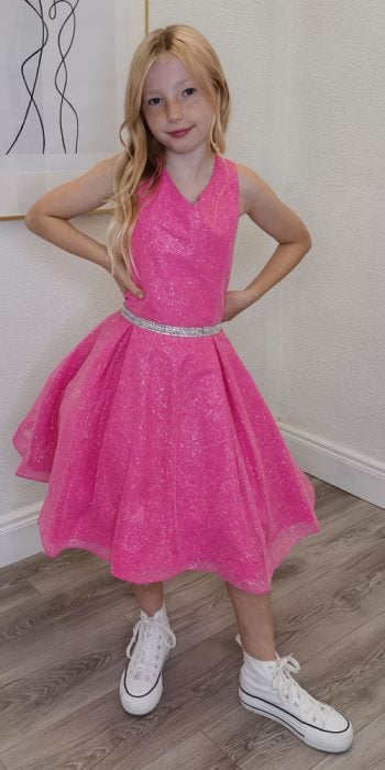 indiana hot pink confirmation dress