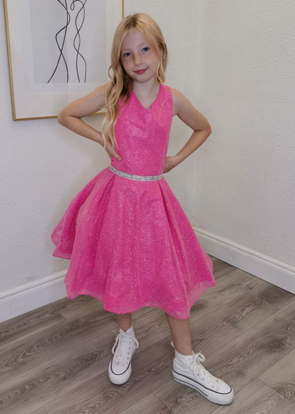 indiana hot pink confirmation dress