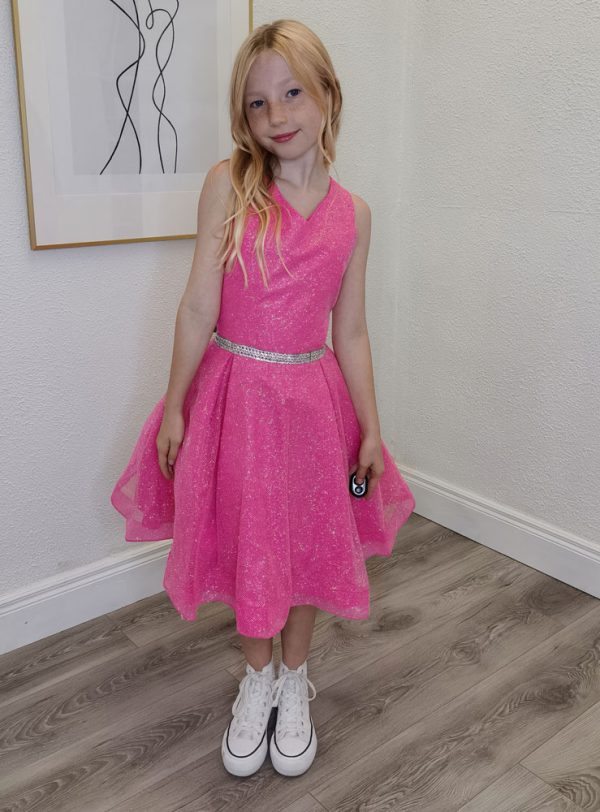 indiana hot pink confirmation dress