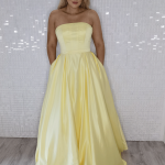 kelley lemon satin ballgown