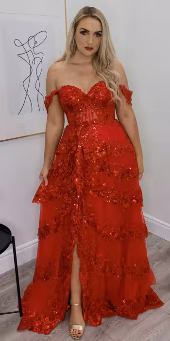 kylieah red evening gown
