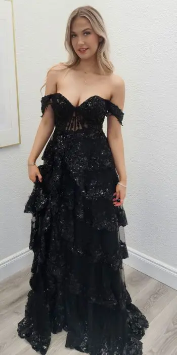 kylieah black evening gown