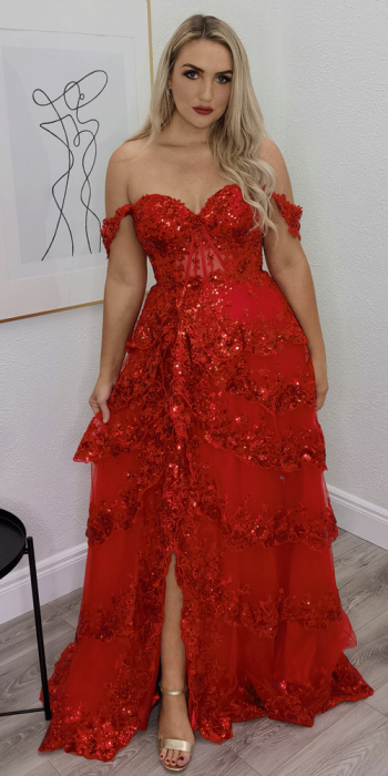 kylieah red evening gown