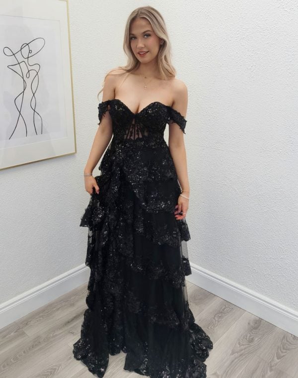 kylieah black evening gown