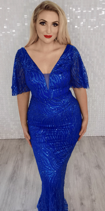 maggie royal blue evening gown
