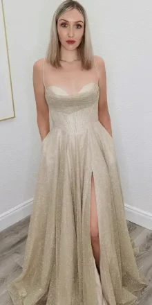 mexico gold sparkle gown