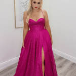 mexico hot pink corset ballgown