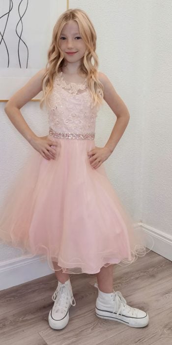 montana blush confirmation dress