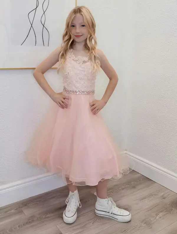 montana blush confirmation dress