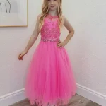 montana hot pink confirmation dress