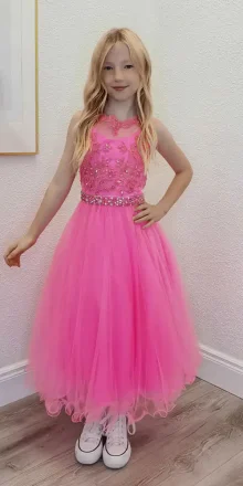 montana hot pink confirmation dress