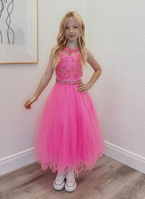 montana hot pink confirmation dress