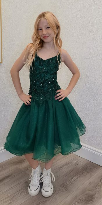 orlando emerald green confirmation dress