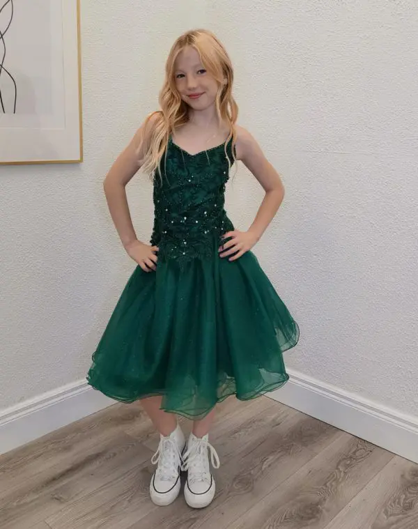 orlando emerald green confirmation dress