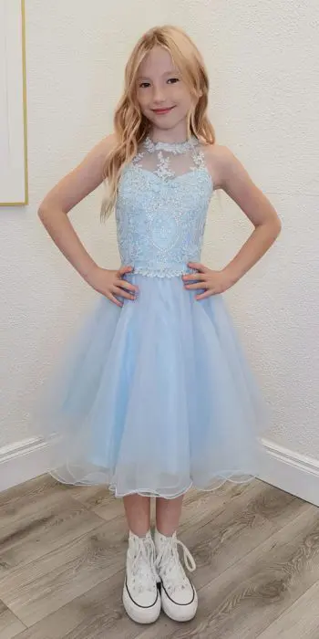 palma light blue confirmation dress