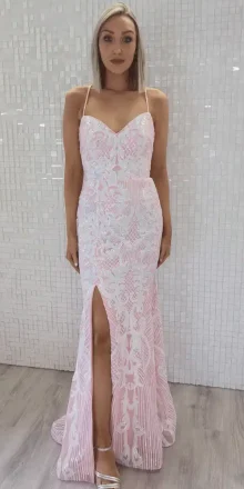 inara light pink evening gown