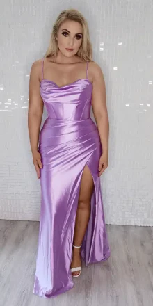 clo satin corset evening gown