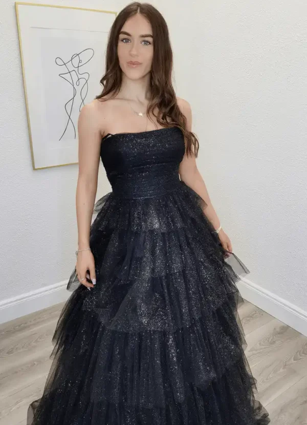 cliona black ballgown