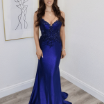 lacinda navy evening gown