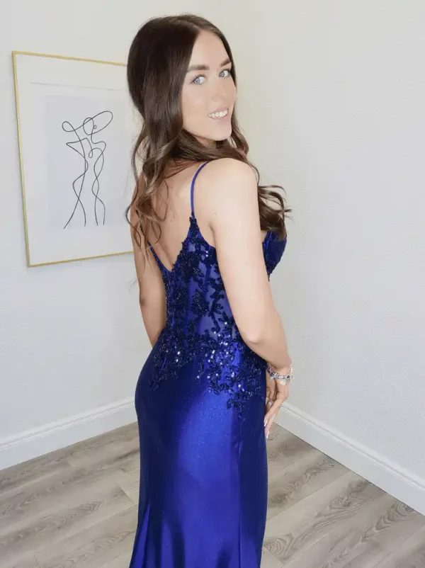 lacinda navy evening gown