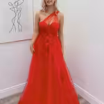 kiaza red one shoudler ballgown
