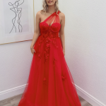 kiaza red one shoudler ballgown