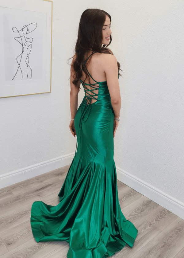 adella green fitted gown