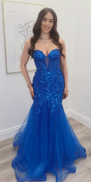 amaya royal blue ballgown dress