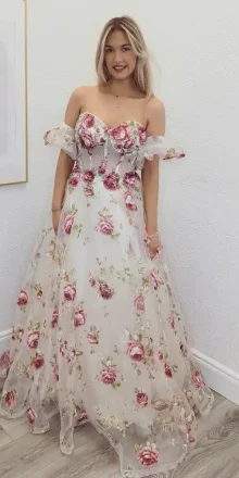 amiriz floral print ballgown