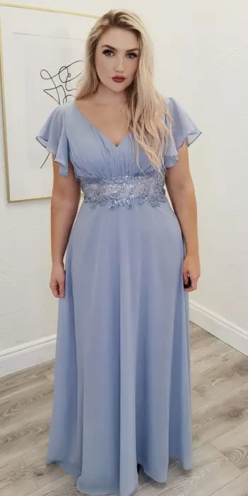 clara light blue bridesmaid dress