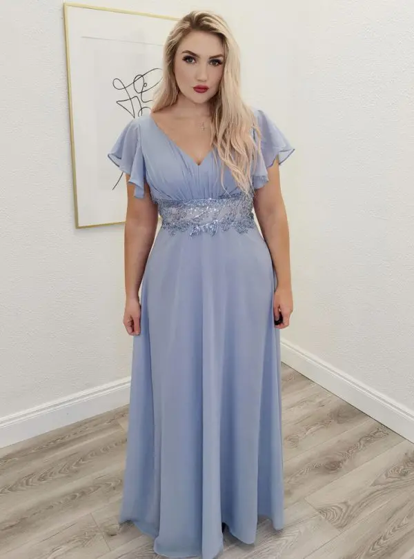 clara light blue bridesmaid dress